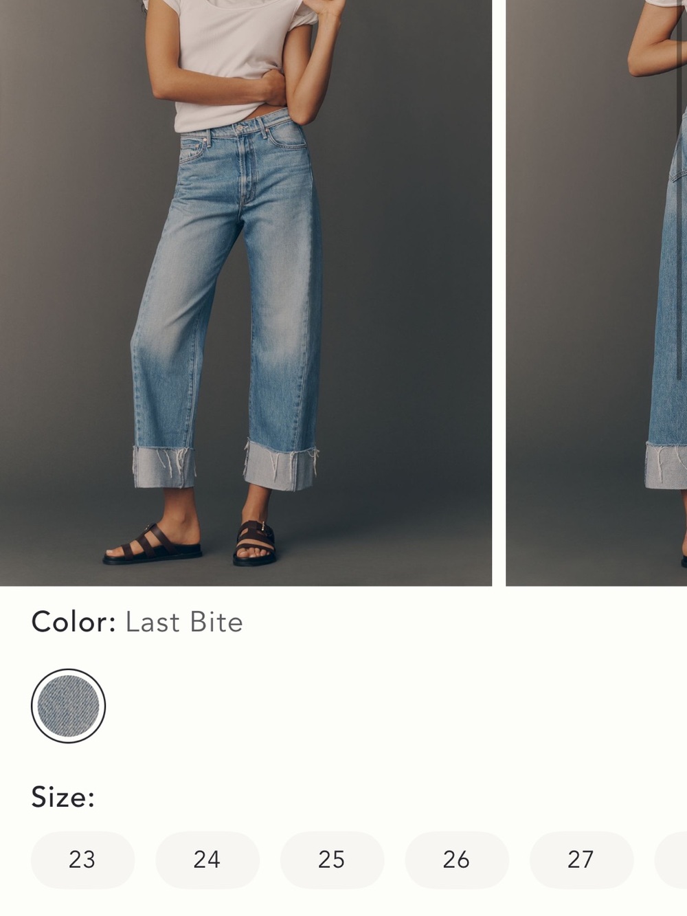MOTHER Half Pipe Cuffed Ankle Jeans - 24.  Excellent Condition.